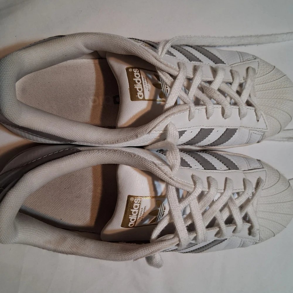 Adidas Originals Superstar White Grey Gold Metallic Sneakers Men 6.5